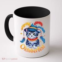 Funny Oktoberfest Cat Kitten Germany Coffee Mug thumb 0