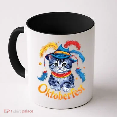 Funny Oktoberfest Cat Kitten Germany Coffee Mug