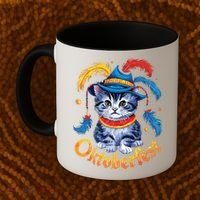 Funny Oktoberfest Cat Kitten Germany Coffee Mug thumb 2