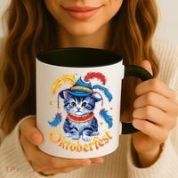 Funny Oktoberfest Cat Kitten Germany Coffee Mug thumb 3
