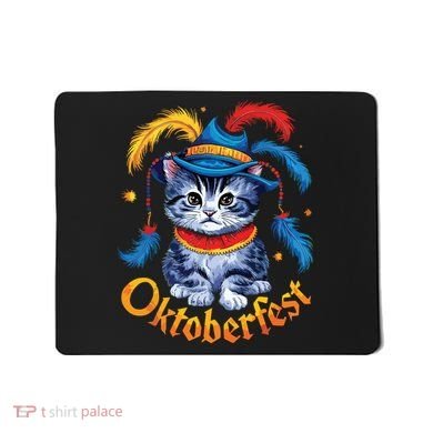Funny Oktoberfest Cat Kitten Germany Mousepad