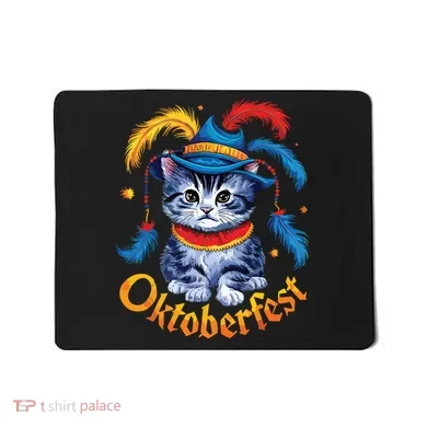 Funny Oktoberfest Cat Kitten Germany Mousepad