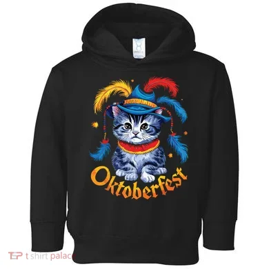 Funny Oktoberfest Cat Kitten Germany Toddler Hoodie