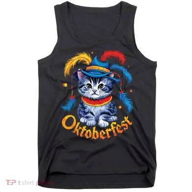 Funny Oktoberfest Cat Kitten Germany Tank Top