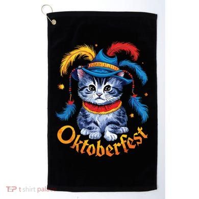 Funny Oktoberfest Cat Kitten Germany Golf Towel