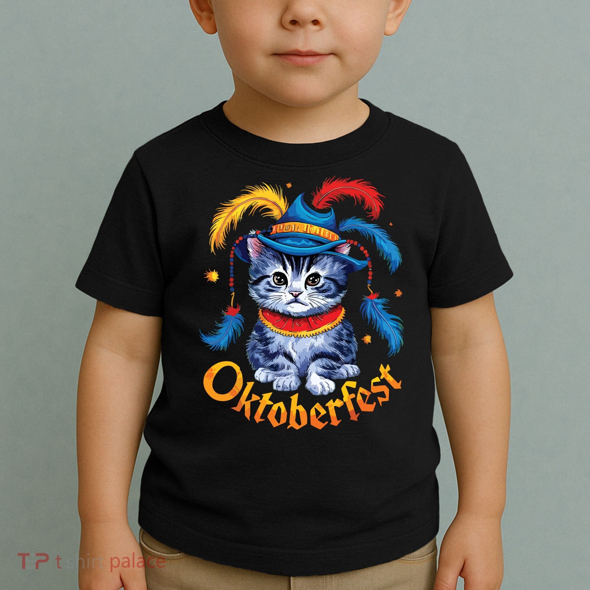 Funny Oktoberfest Cat Kitten Germany Toddler T-Shirt