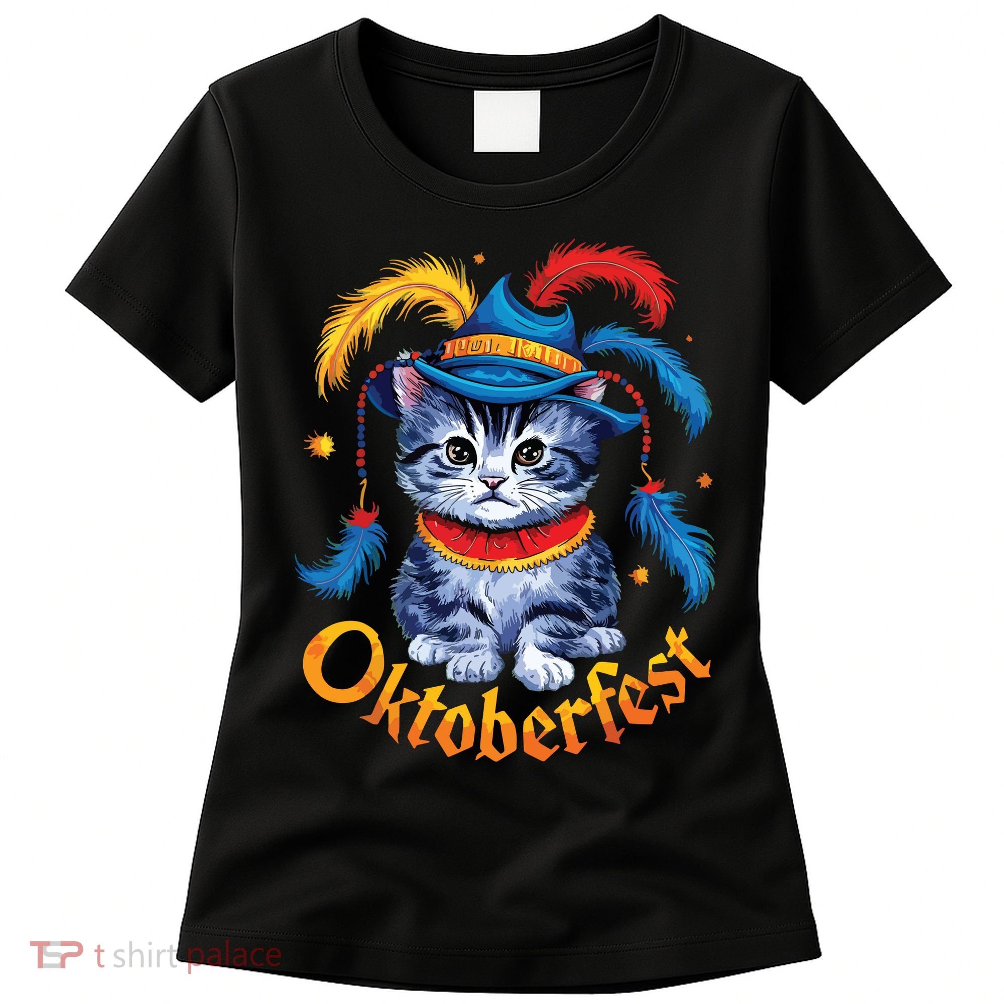 Funny Oktoberfest Cat Kitten Germany Women's T-Shirt