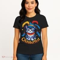 Funny Oktoberfest Cat Kitten Germany Women's T-Shirt thumb 4