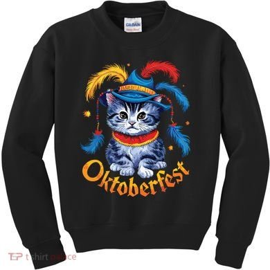 Funny Oktoberfest Cat Kitten Germany Kids Sweatshirt