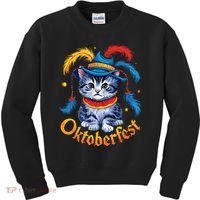 Funny Oktoberfest Cat Kitten Germany Kids Sweatshirt thumb 0
