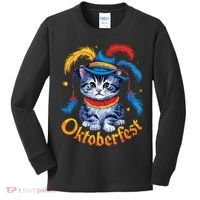 Funny Oktoberfest Cat Kitten Germany Kids Long Sleeve Shirt thumb 0
