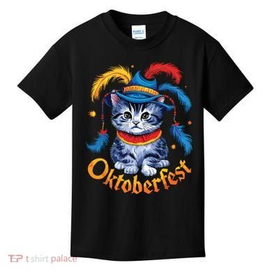 Funny Oktoberfest Cat Kitten Germany Kids T-Shirt