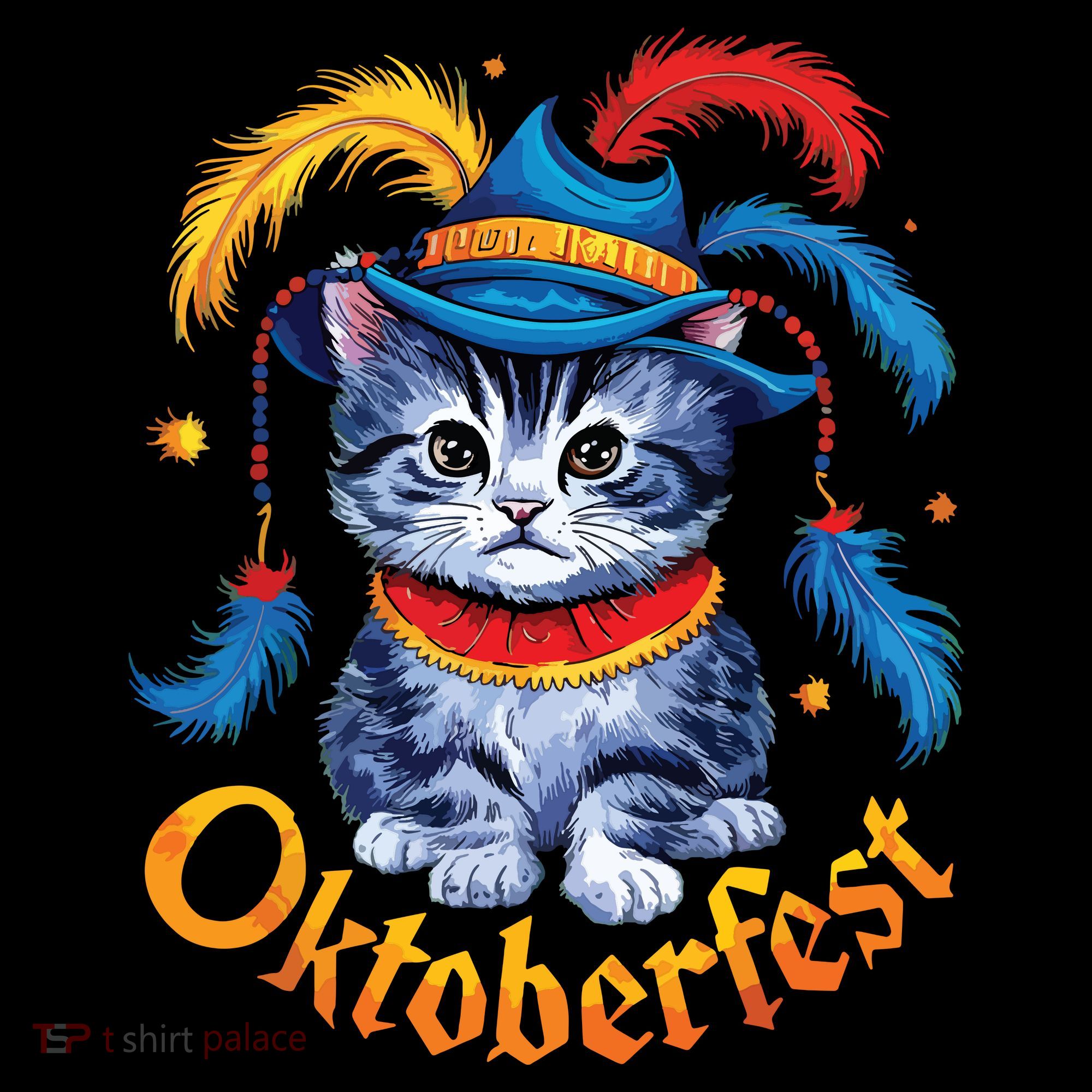 Funny Oktoberfest Cat Kitten Germany Kids T-Shirt