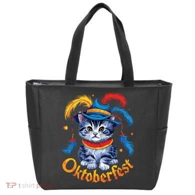 Funny Oktoberfest Cat Kitten Germany Tote Bag