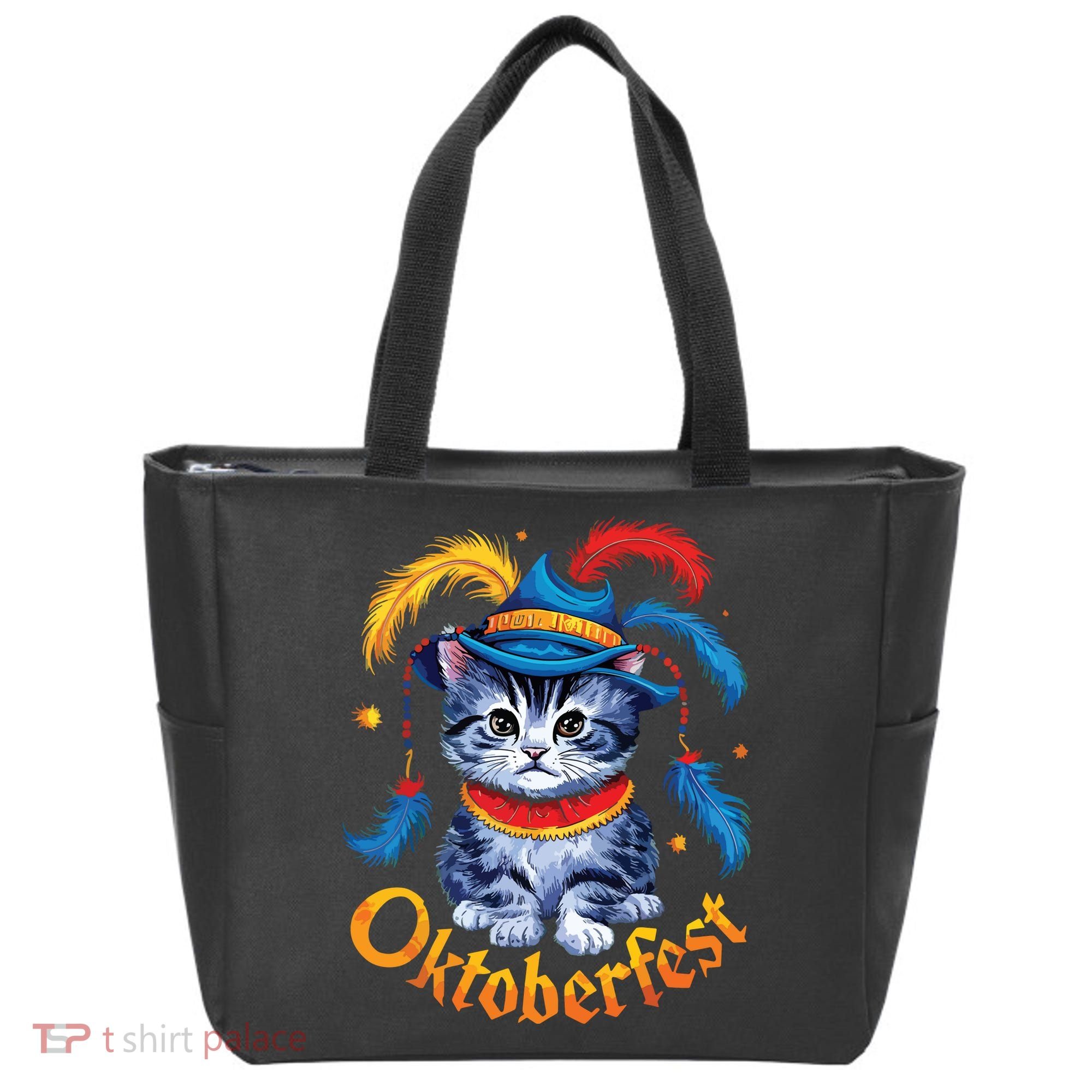 Funny Oktoberfest Cat Kitten Germany Tote Bag