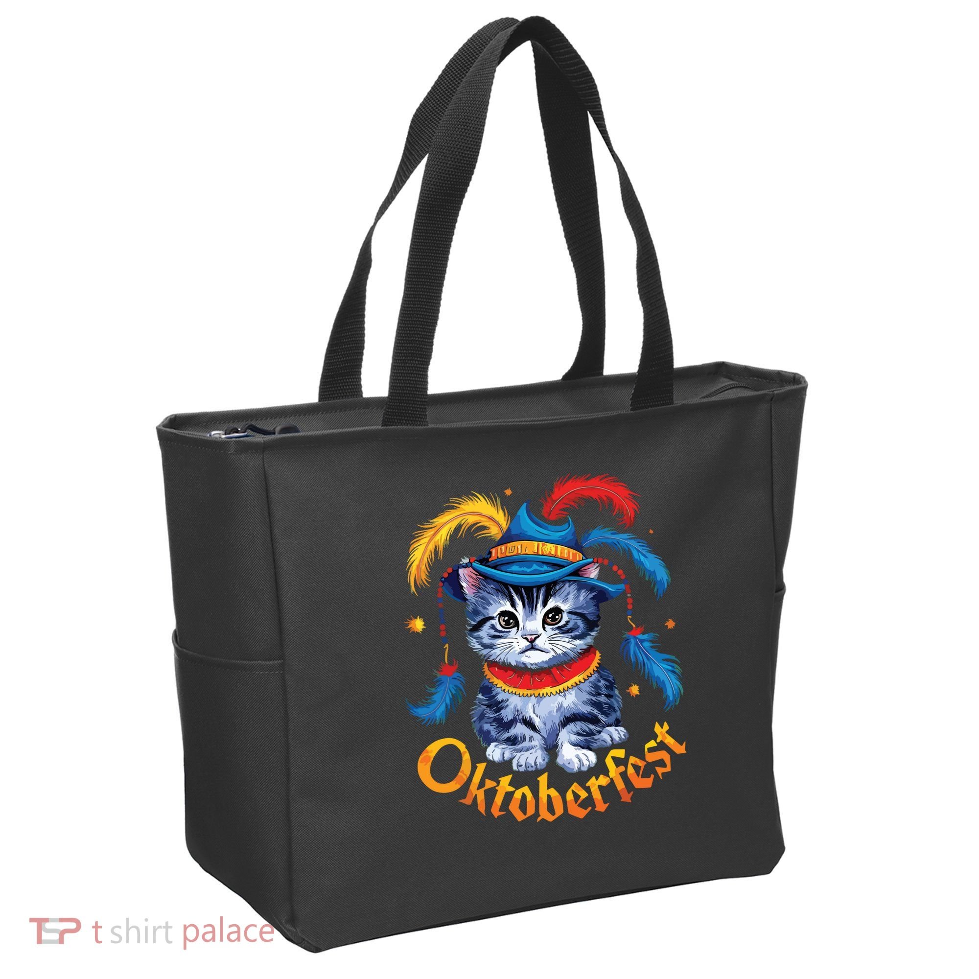 Funny Oktoberfest Cat Kitten Germany Tote Bag