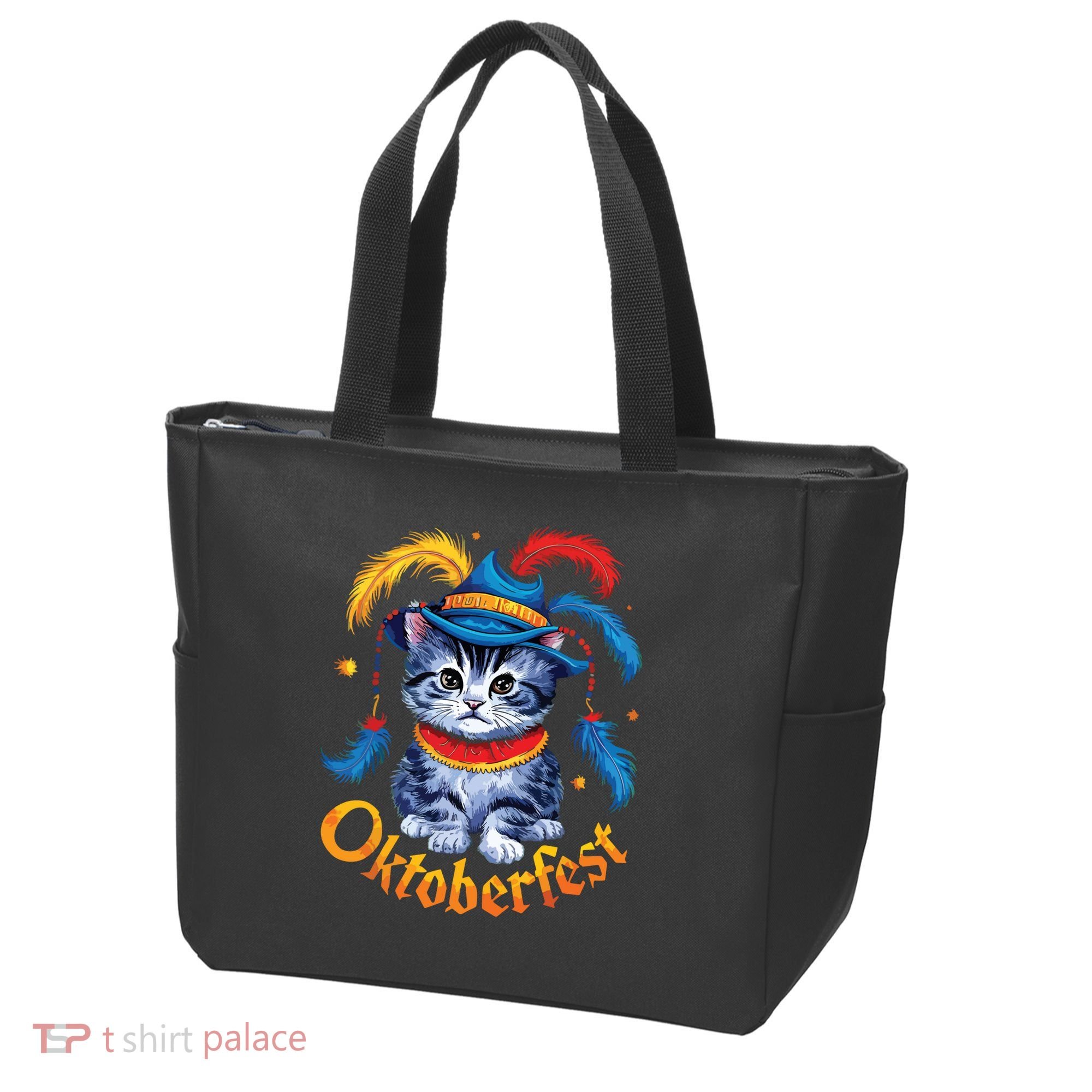 Funny Oktoberfest Cat Kitten Germany Tote Bag