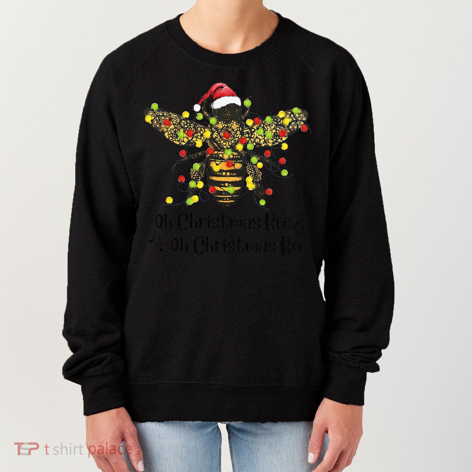 Funny Oh Christmas Bee Oh Christmas Bee Xmas Pajamas Women's Sweatshirt