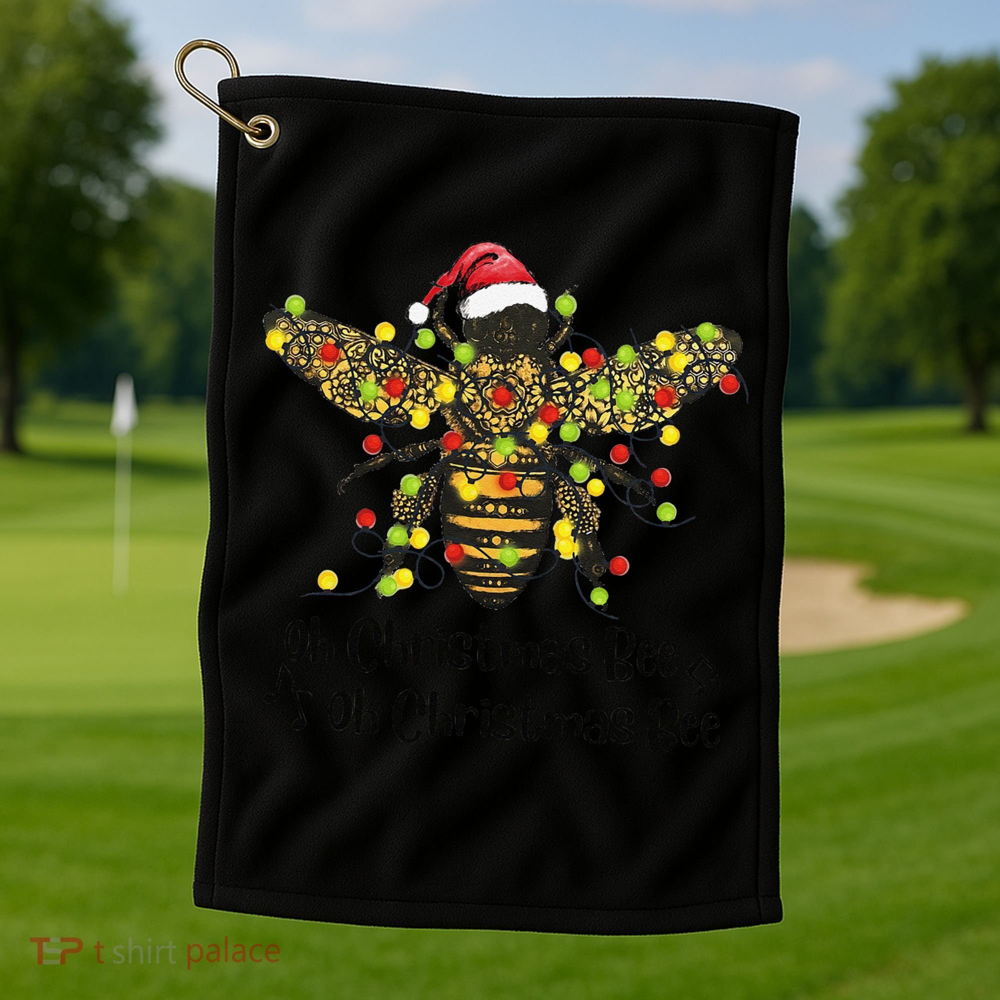 Funny Oh Christmas Bee Oh Christmas Bee Xmas Pajamas Golf Towel