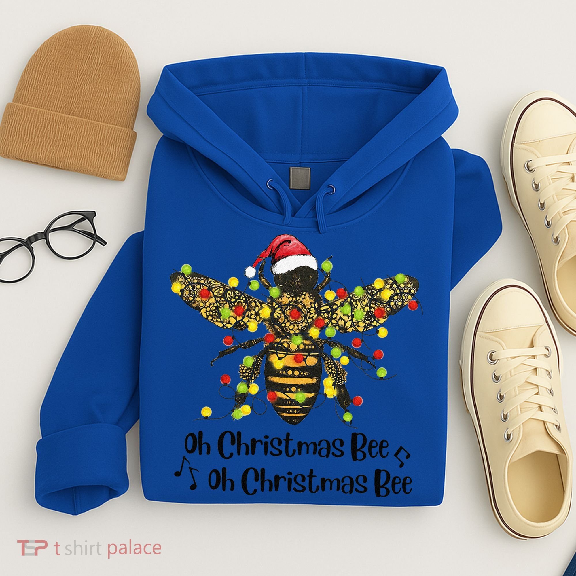 Funny Oh Christmas Bee Oh Christmas Bee Xmas Pajamas Hoodie