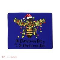 Funny Oh Christmas Bee Oh Christmas Bee Xmas Pajamas Mousepad thumb 0
