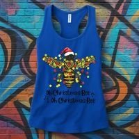Funny Oh Christmas Bee Oh Christmas Bee Xmas Pajamas Women's Tank Top thumb 3