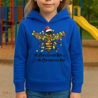 Funny Oh Christmas Bee Oh Christmas Bee Xmas Pajamas Kids Hoodie thumb 3