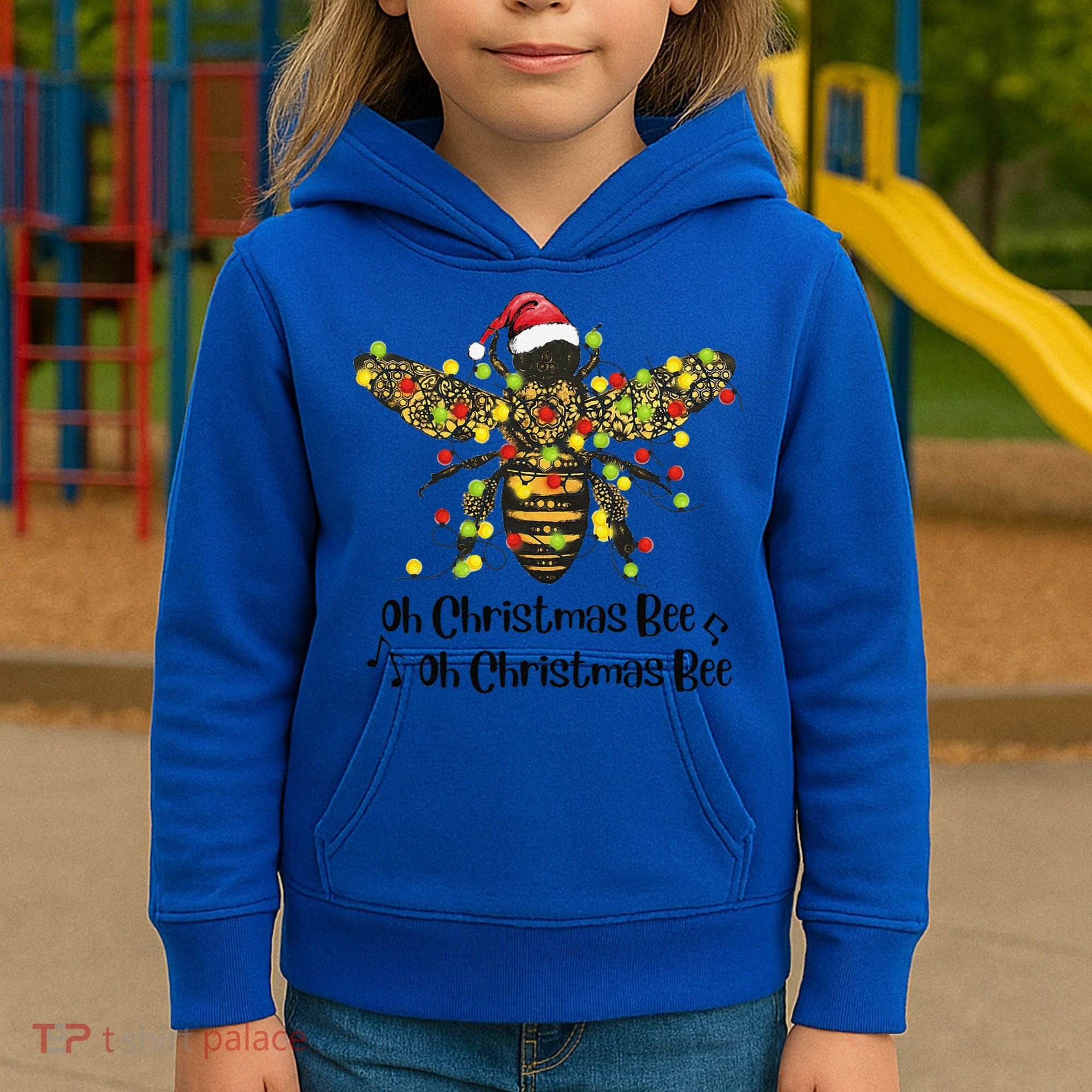 Funny Oh Christmas Bee Oh Christmas Bee Xmas Pajamas Kids Hoodie