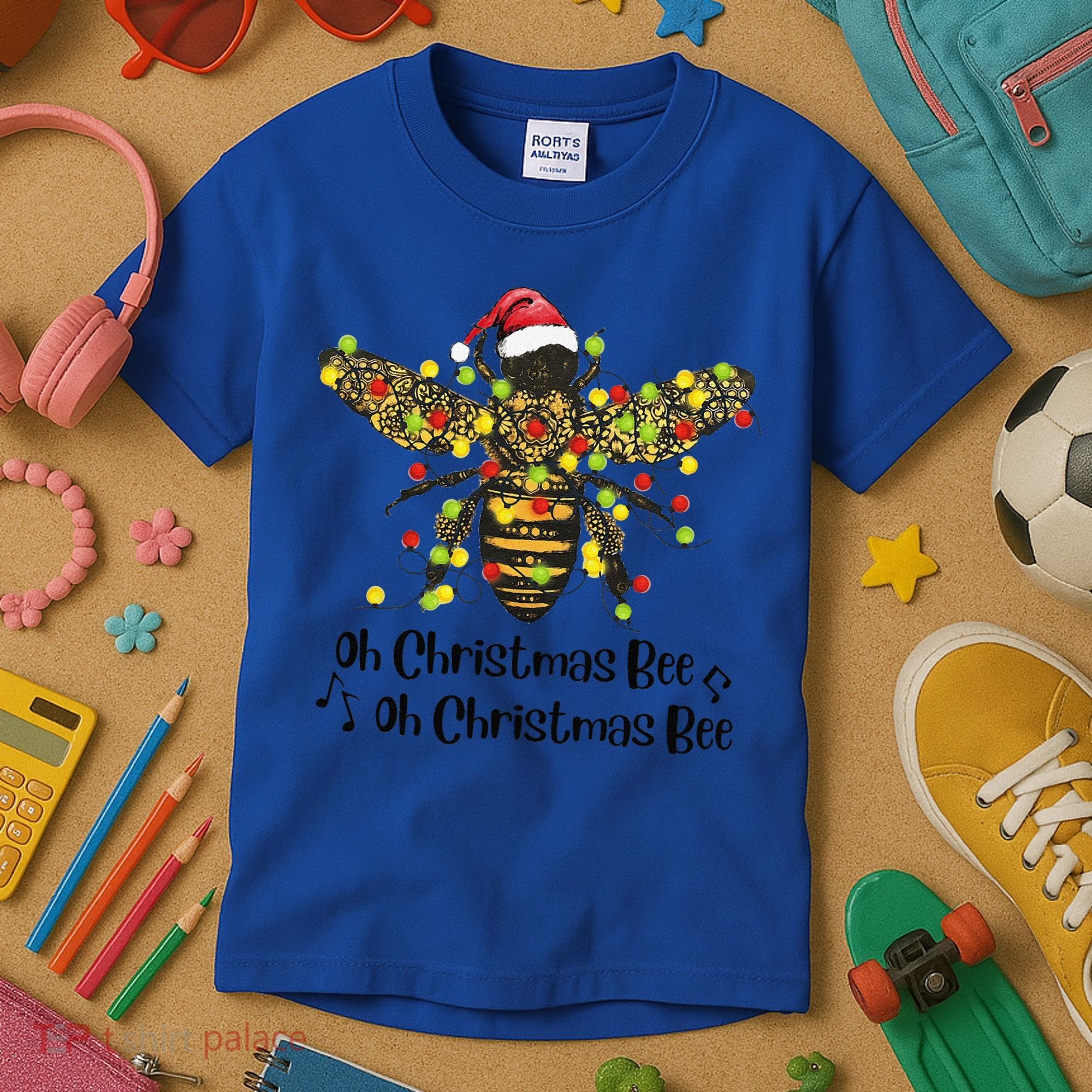 Funny Oh Christmas Bee Oh Christmas Bee Xmas Pajamas Kids T-Shirt