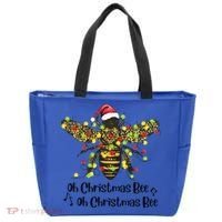 Funny Oh Christmas Bee Oh Christmas Bee Xmas Pajamas Tote Bag thumb 0
