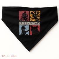 Father Of Cats Cat Lovers Cat Dad Fabulous USA-Made Doggie Bandana thumb 0