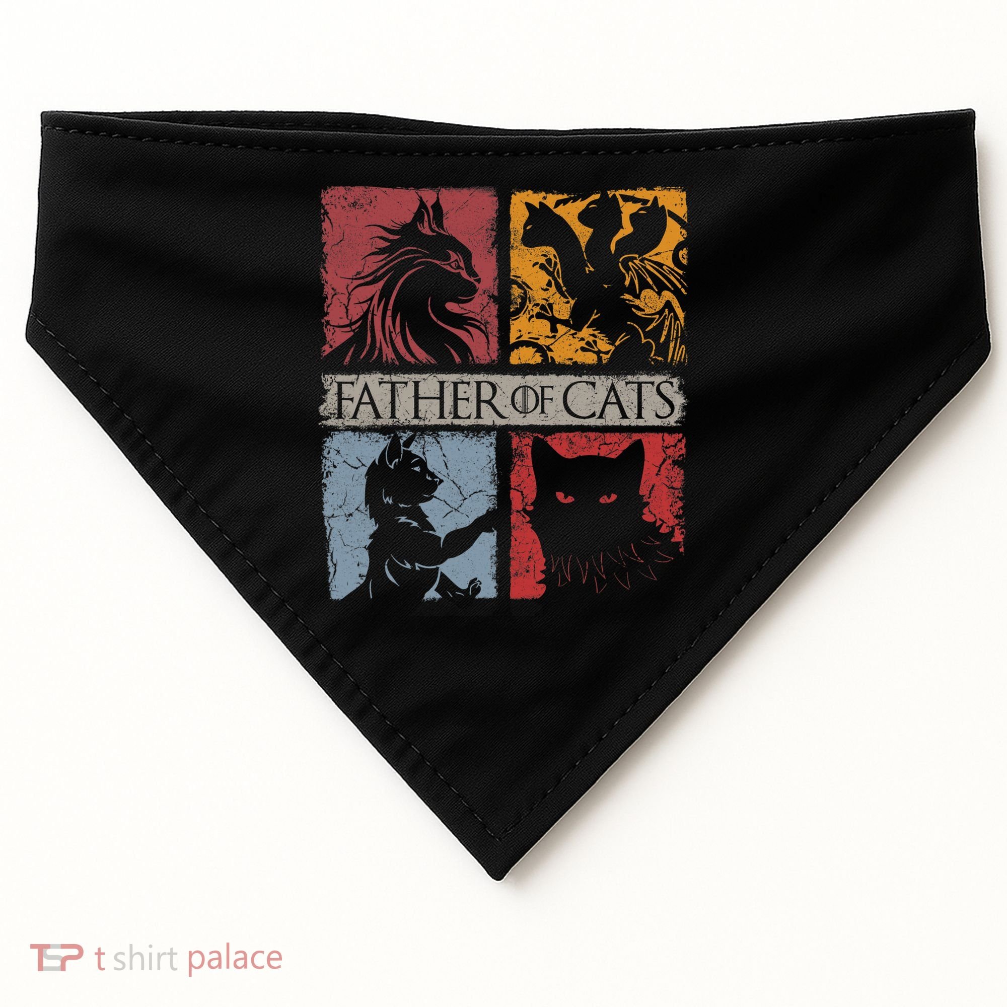 Father Of Cats Cat Lovers Cat Dad Fabulous USA-Made Doggie Bandana