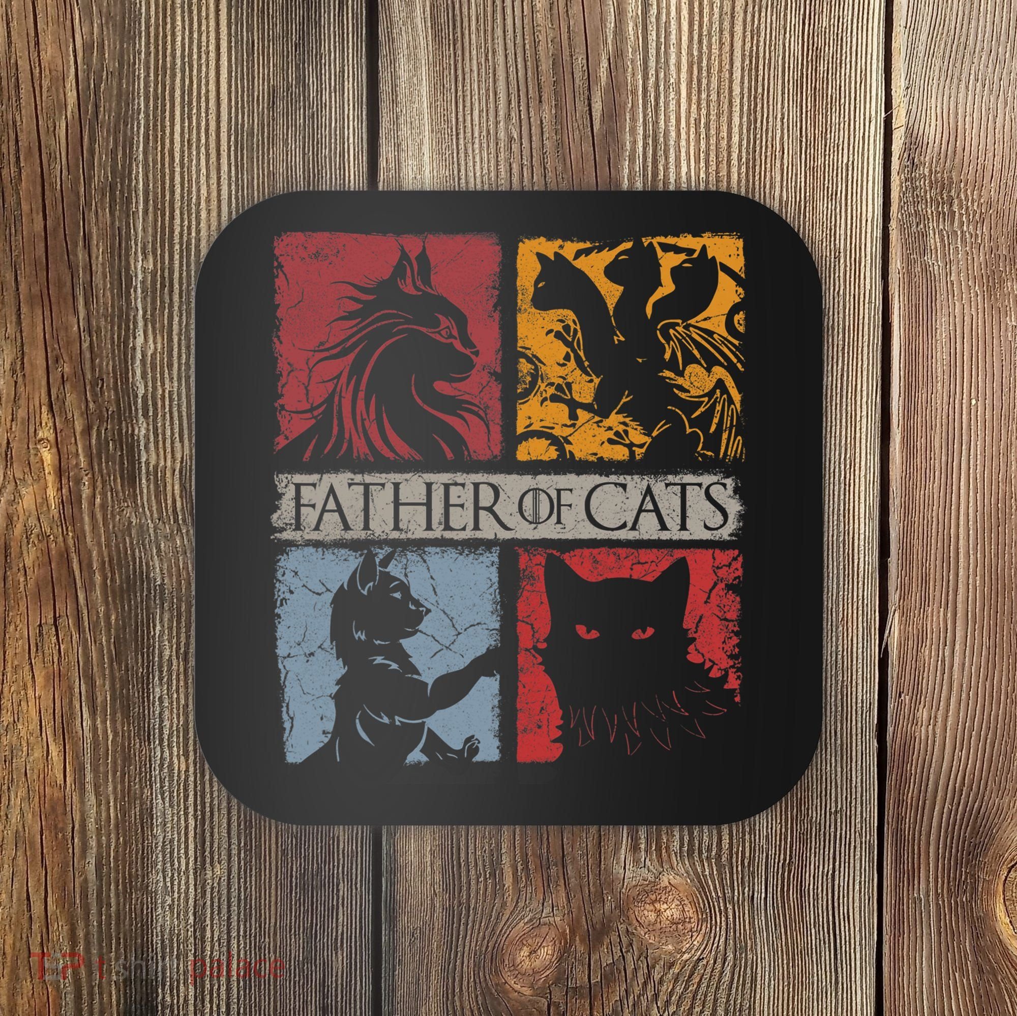 Father Of Cats Cat Lovers Cat Dad Fabulous Coaster