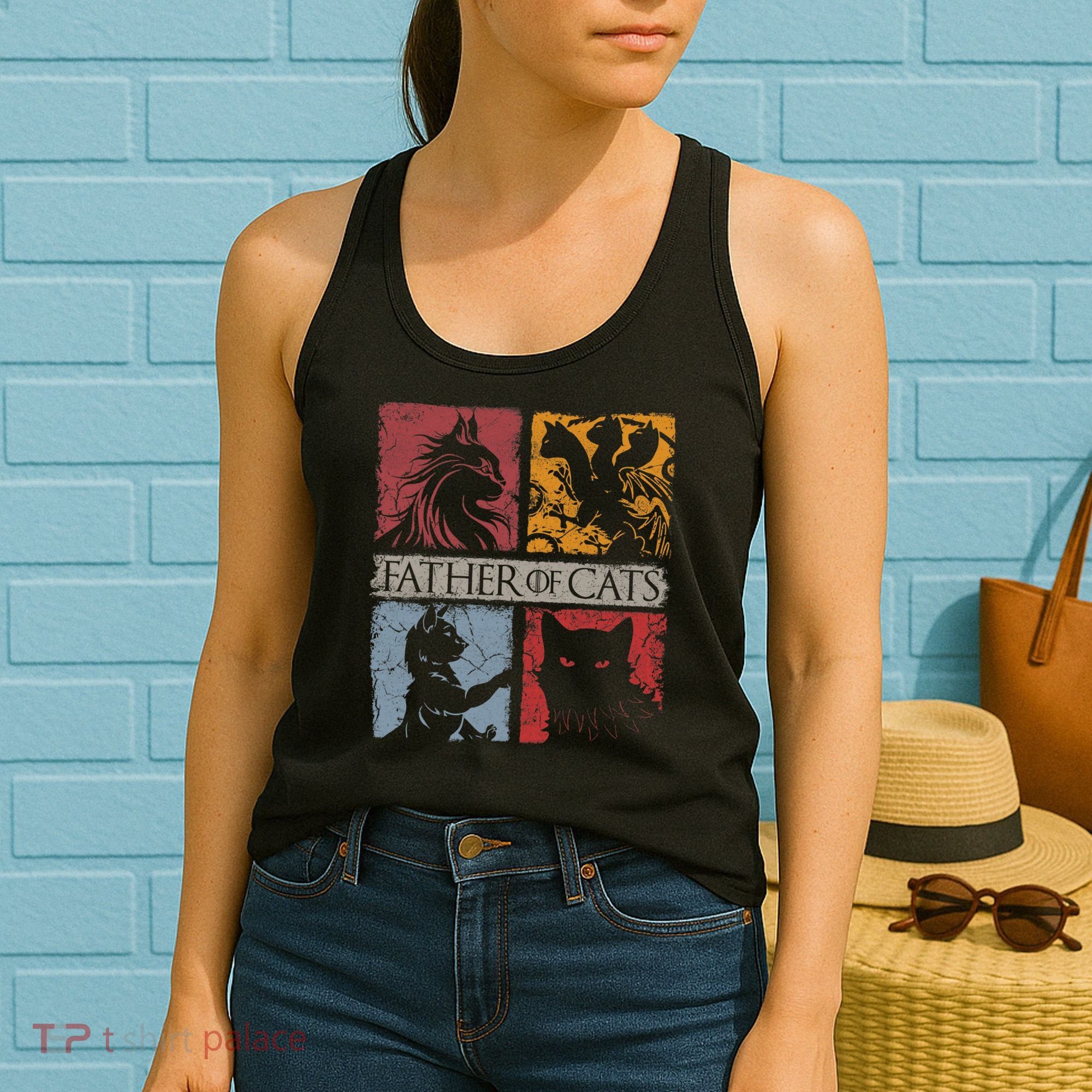 Father Of Cats Cat Lovers Cat Dad Fabulous Women's Tank Top
