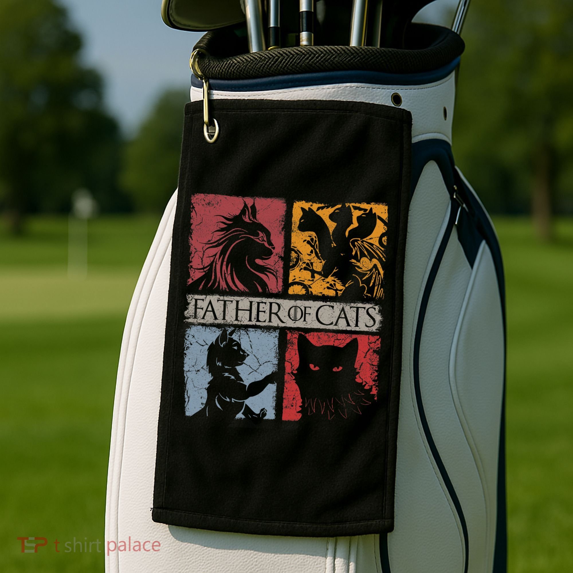 Father Of Cats Cat Lovers Cat Dad Fabulous Golf Towel