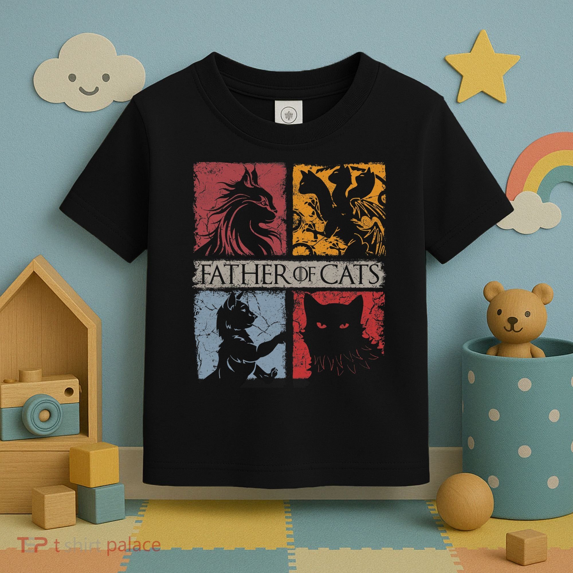 Father Of Cats Cat Lovers Cat Dad Fabulous Toddler T-Shirt