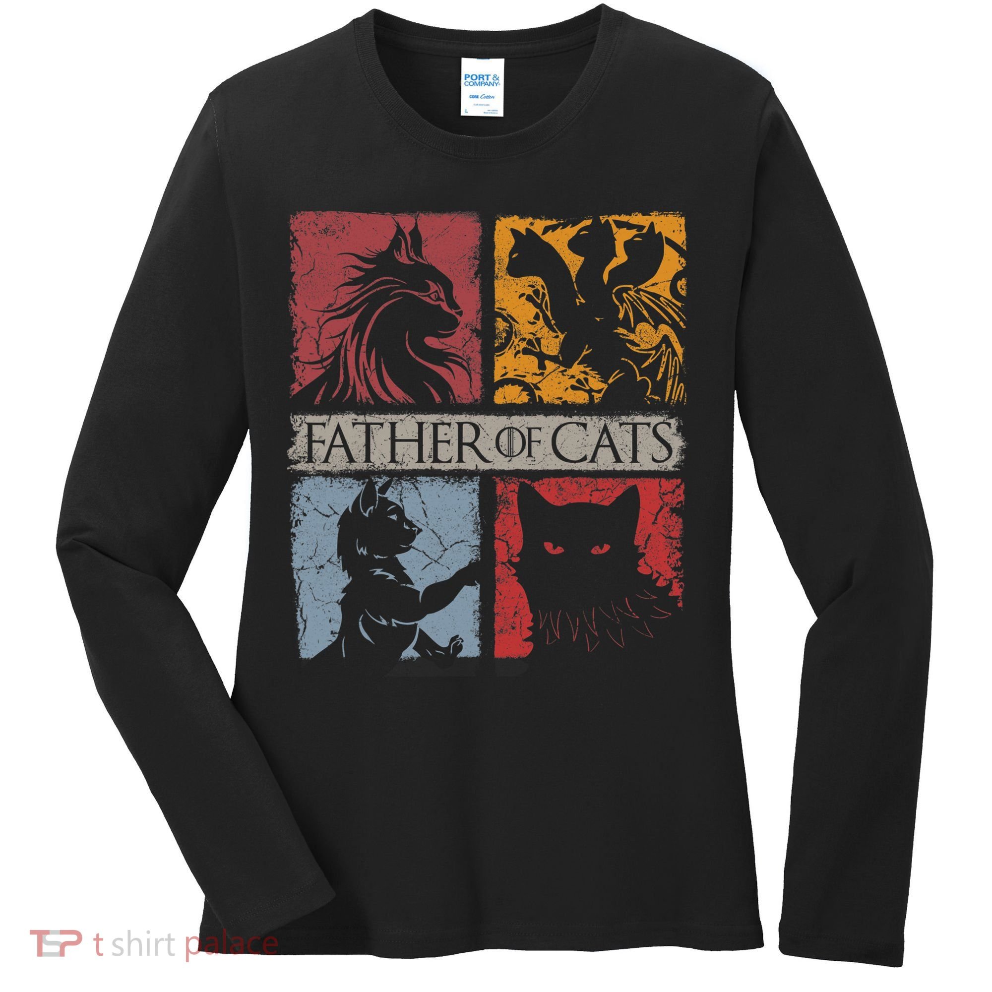 Father Of Cats Cat Lovers Cat Dad Fabulous Women's Long Sleeve Shirt