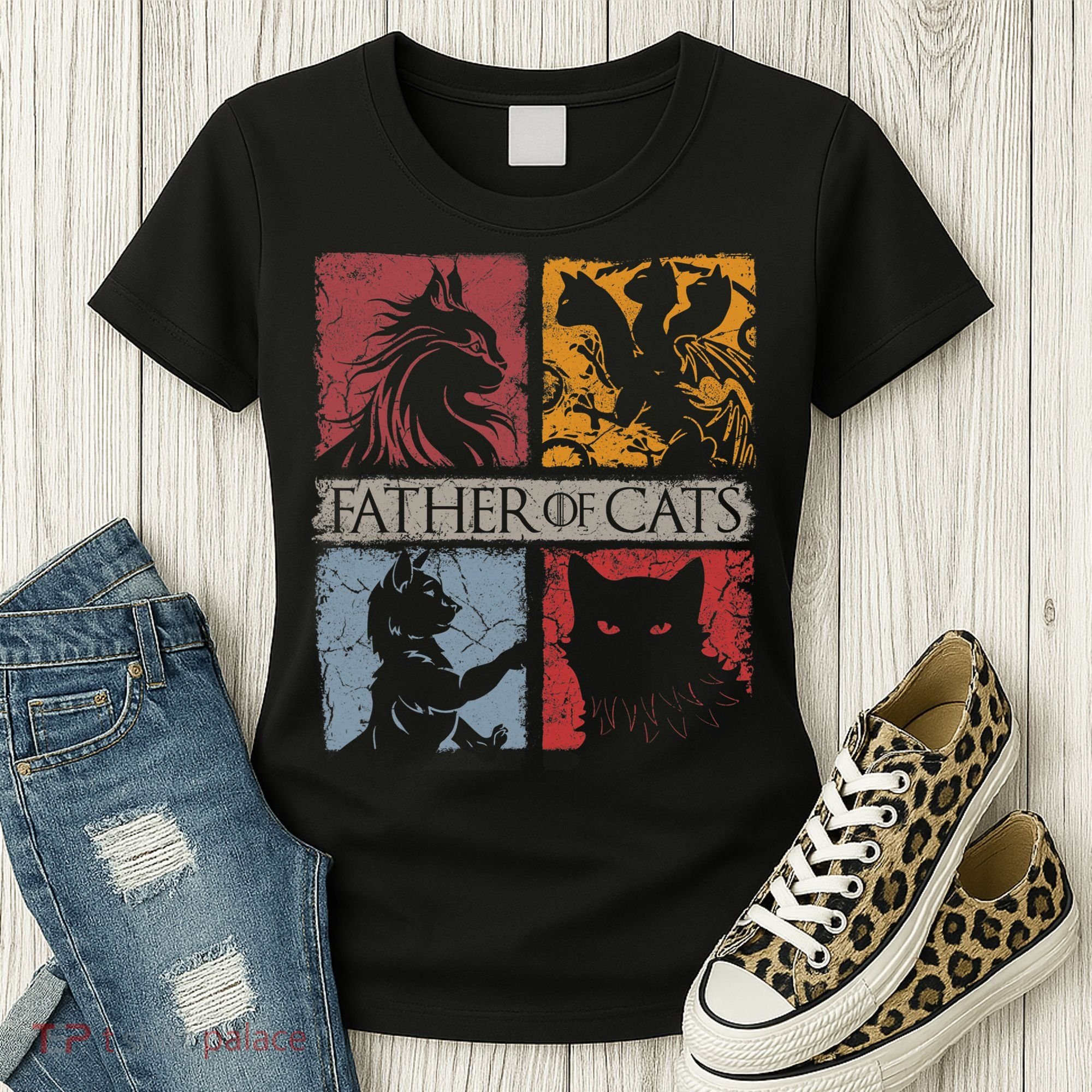Father Of Cats Cat Lovers Cat Dad Fabulous Women's T-Shirt