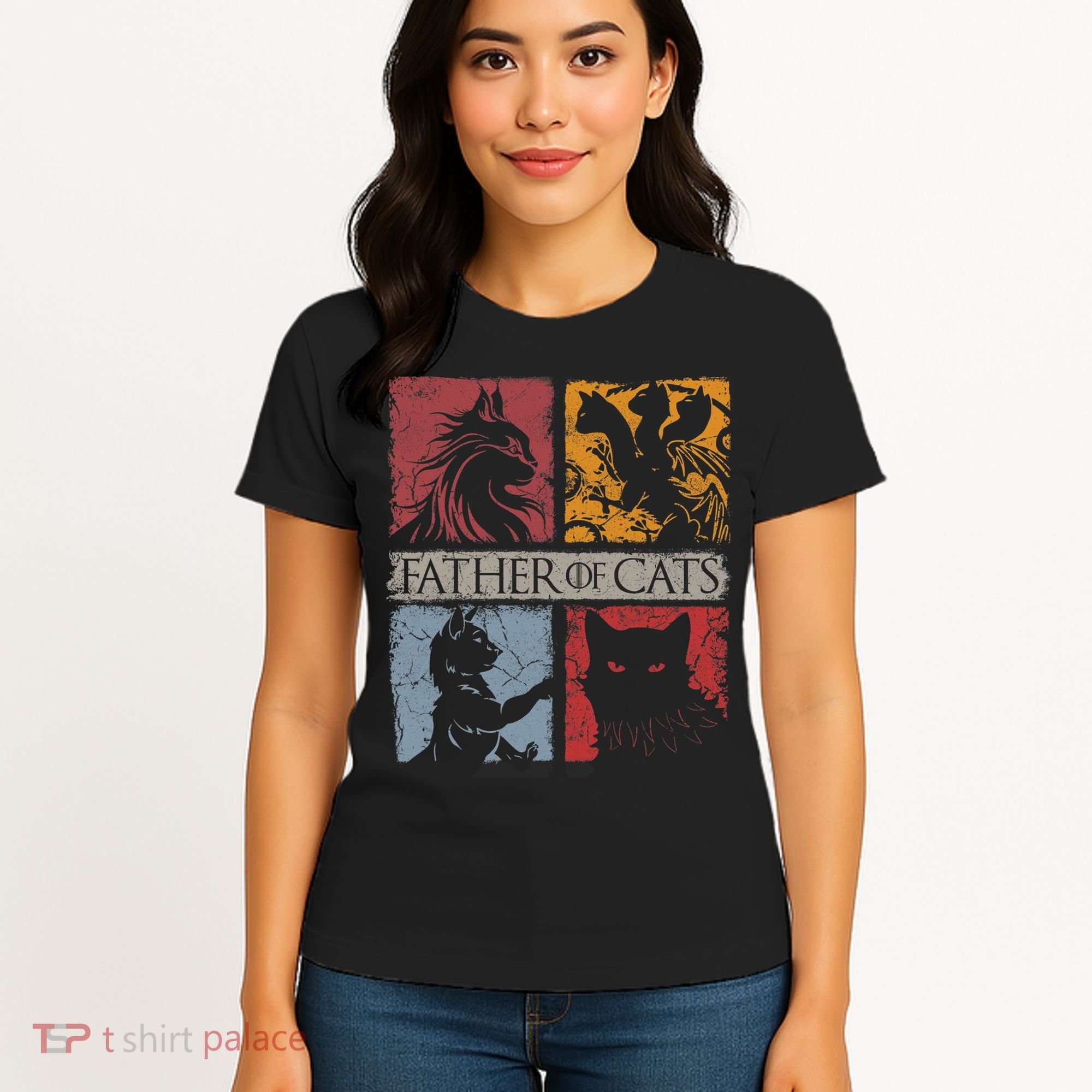 Father Of Cats Cat Lovers Cat Dad Fabulous Women's T-Shirt