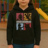 Father Of Cats Cat Lovers Cat Dad Fabulous Kids Hoodie thumb 3