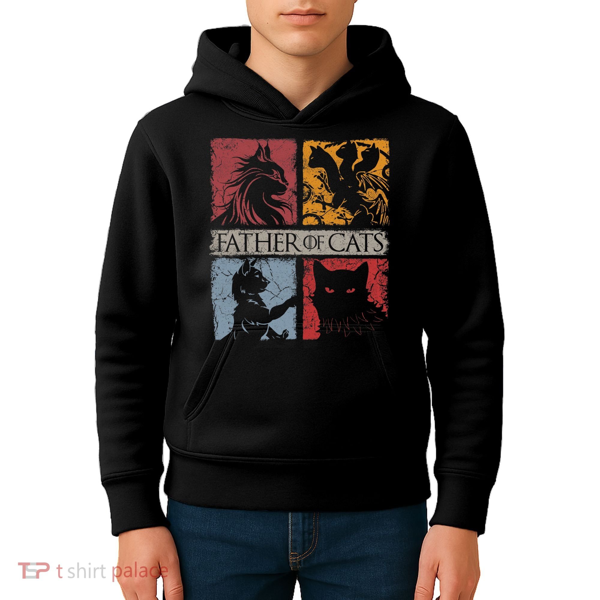 Father Of Cats Cat Lovers Cat Dad Fabulous Kids Hoodie