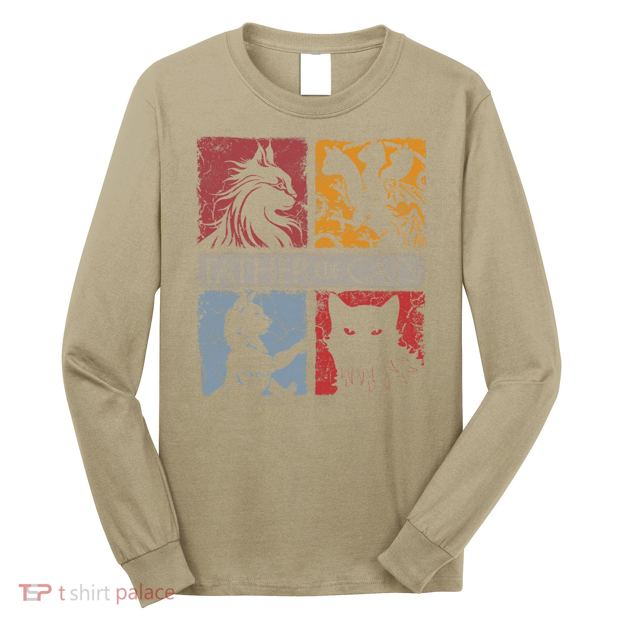 Father Of Cats Cat Lovers Cat Dad Fabulous Long Sleeve Shirt