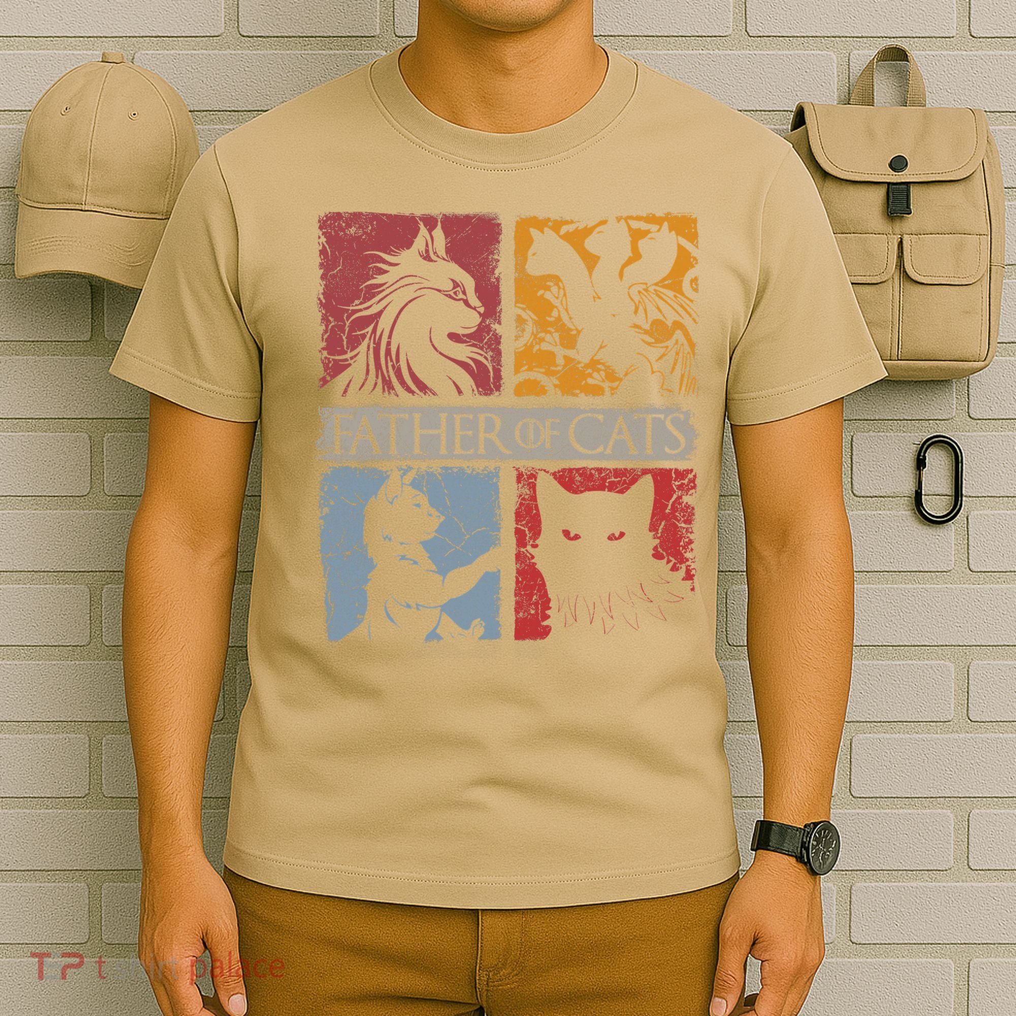 Father Of Cats Cat Lovers Cat Dad Fabulous T-Shirt
