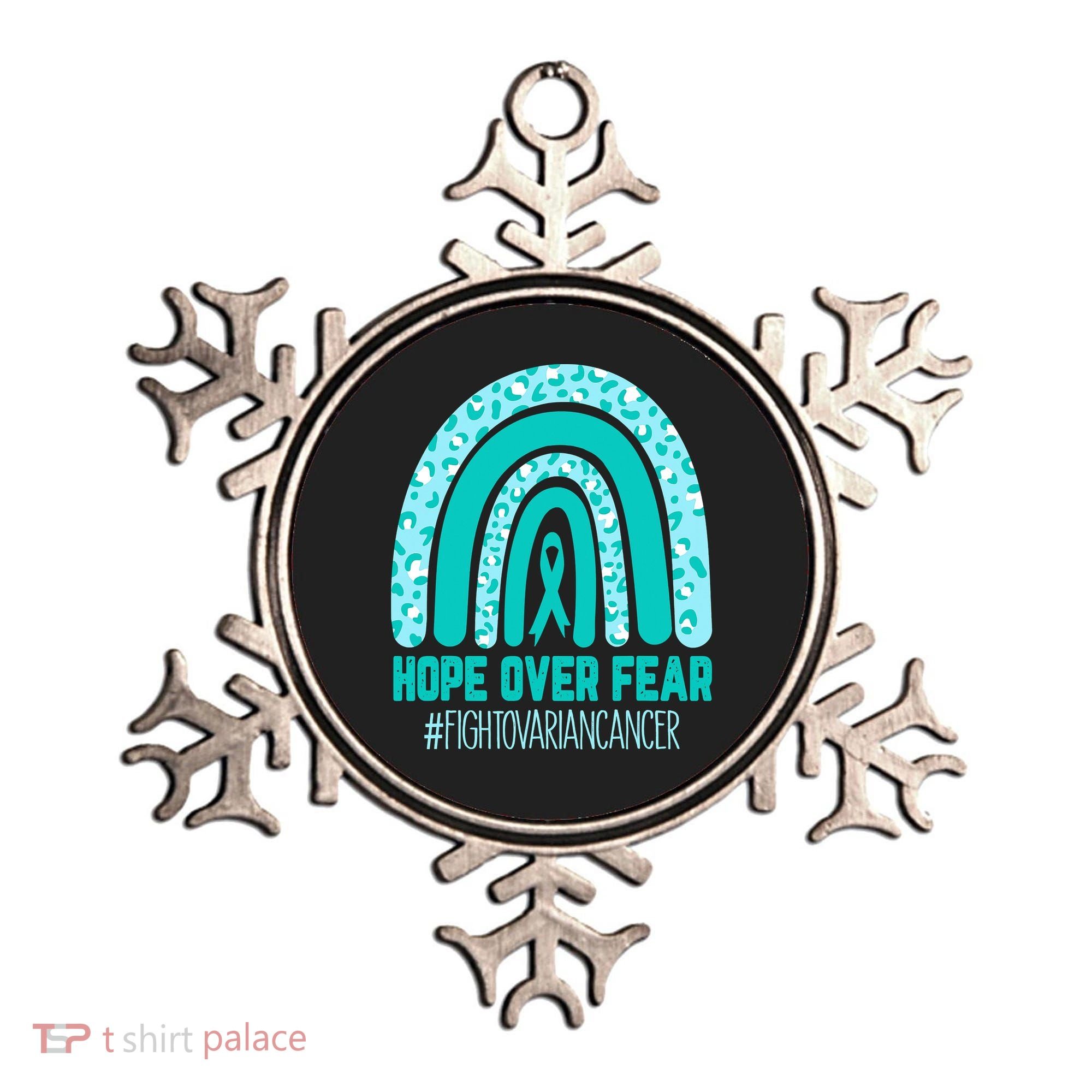 Fight Ovarian Cancer Awareness Teal Ribbon Products Ornament