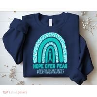 Fight Ovarian Cancer Awareness Teal Ribbon Products Sweatshirt thumb 2