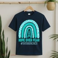 Fight Ovarian Cancer Awareness Teal Ribbon Products T-Shirt thumb 2