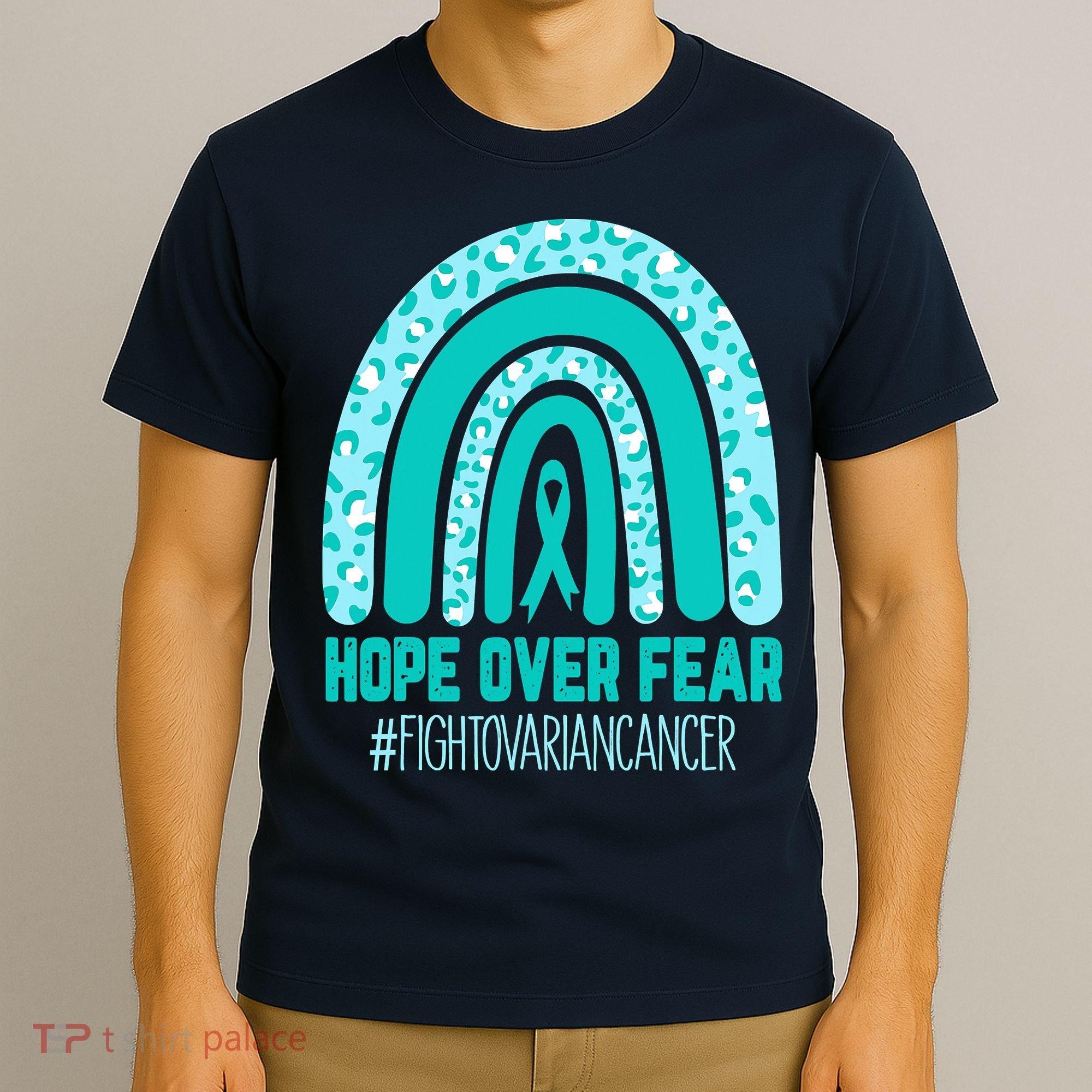 Fight Ovarian Cancer Awareness Teal Ribbon Products T-Shirt