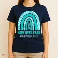 Fight Ovarian Cancer Awareness Teal Ribbon Products T-Shirt thumb 4