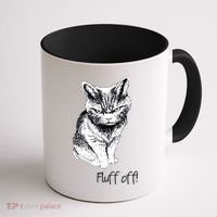 Fluff Off Cat Funny Cat Kitten Coffee Mug thumb 1