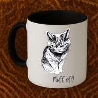 Fluff Off Cat Funny Cat Kitten Coffee Mug thumb 2